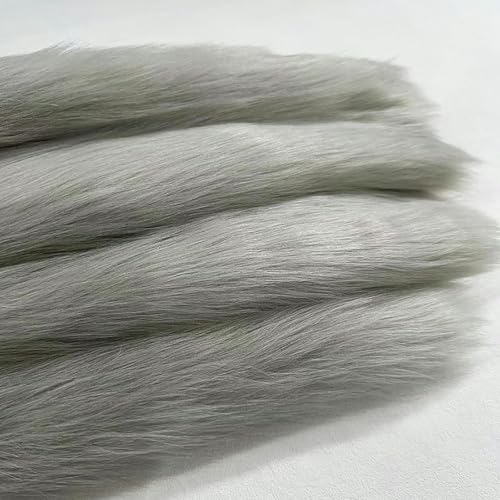 Langer Haufen 5cm Kunstfuchs Pelz Shaggy Stoff （50cm*180cm） Kunstpelz Stoff für Basteln Nähen Kostüme Kleidung Teppiche Kissen Dekorationen und mehr(21 gray) von JINDAOSH