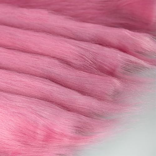 Mehrfarbiges weiches Plüschmaterial Langhaar 12cm Flauschiges Fake-Fur-Stoff (50 * 180cm) Bastelbedarf Haushaltsnähen Polsterarbeiten Cosplay-Kostüme DIY-Projekte(22 Dark Pink 1) von JINDAOSH