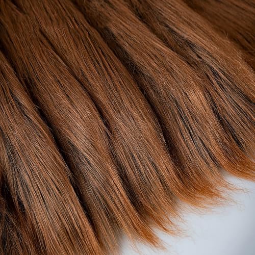 Mehrfarbiges weiches Plüschmaterial Langhaar 12cm Flauschiges Fake-Fur-Stoff (50 * 180cm) Bastelbedarf Haushaltsnähen Polsterarbeiten Cosplay-Kostüme DIY-Projekte(7 Dark Coffee) von JINDAOSH