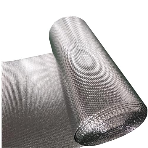 Selbstklebend Reflektierende Folie Wärmeisolierende Aluminiumfolie Bubble Shield Thermischer Isolierschaum Für Fenster Garage RV Camper Auto Dach Tür(Size:1x2m (39 in X 6.5 Ft)) von JINDAOSH