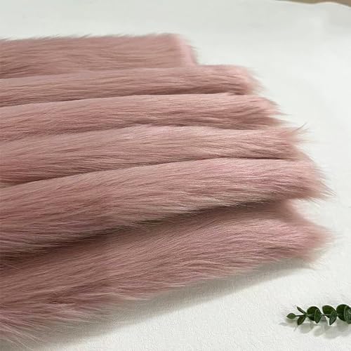 Vorgeschnittener Kunstfuchsfell-Stoff Langer Flor 5cm Kunstpelz flauschiger Handwerksstoff（20 * 50cm）DIY Nähen Handwerk Kunst Versorgung Gnome Plüsch Bart cosplay(20 Dark Pink) von JINDAOSH