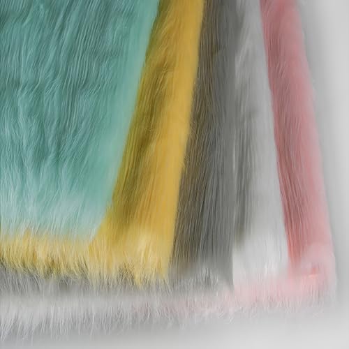Vorgeschnittener Plüsch Shaggy Kunstpelz Stoff Fuchs 20cm*50cm Langer Flor 5cm Dekorativ Extra Weich Kunstpelz-Wurfdecke für Zwerge Bart Haar Cosplay Kostüm(27 Light purple 2) von JINDAOSH