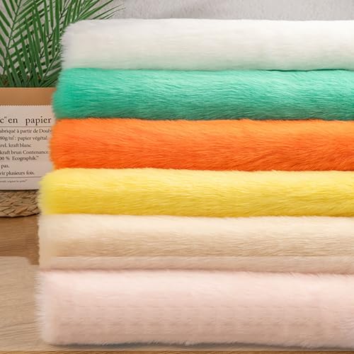 Vorgeschnittenes Handwerk Kunstfell stoff kurzer Flor 2cm 20cm*50cm Flauschiger Kunstpelz-Stoff für Gnome Zwerge Tierkostüme Kissen Dekoration(2 Light green) von JINDAOSH
