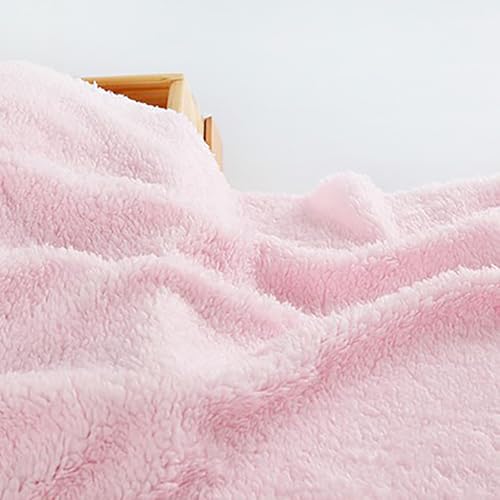 Weich Kunst-Sheepskin Sherpa Fleece-Stoff DIY-Nähmaterial 50cm*160cm KunstPelz-Stoff Fleece für Kissenbezug Schal Luxus kuschelige Decken Dekoration(8 Pink) von JINDAOSH