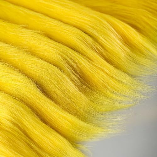 Weicher Kunstpelz-Stoff Langer Flor 12cm（50 * 180cm）Kunstpelz Shaggy Stoff Handwerk Fotografie Requisiten Hintergrund Gnome Bart Miniatur Puppen Teppiche Geschenk(6 yellow) von JINDAOSH