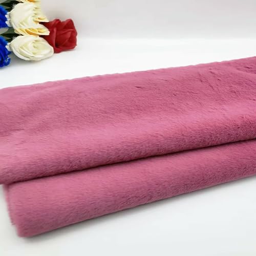 Weicher Plüsch-Stoff mit hoher Dichte（50 * 160cm）Luxuriöser Kunstpelz Stoff Kurzer Flor 11mm DIY Handwerk Stühle Sitze Abdeckung Möbel Sofa Reparatur Home Decor(18 Light red) von JINDAOSH