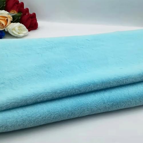 Weicher Plüsch-Stoff mit hoher Dichte（50 * 160cm）Luxuriöser Kunstpelz Stoff Kurzer Flor 11mm DIY Handwerk Stühle Sitze Abdeckung Möbel Sofa Reparatur Home Decor(19 Sky blue) von JINDAOSH