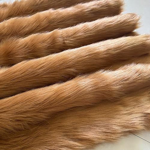 Weicher glatter Kunstpelz Langer Flor 5cm Plüsch Zotteliger Faux Fuchs Stoff（50cm*180cm）warmen weichen Mantel Mode Pelzanzug Kostüm Zwerge Bart Haar Cosplay(12 Brown yellow) von JINDAOSH
