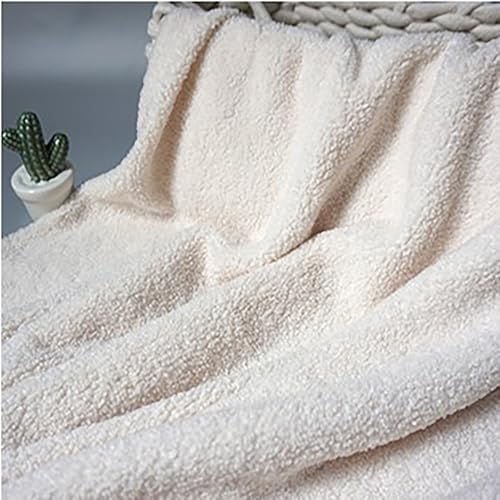 Weiches Solid Kunstpelz-Stoff 50cm*160cm Zotteliger Sherpa Fleece-Stoff für Zwerg Cosplay Kostüm Kleidung Teppich Nähen DIY Handwerk(1 White) von JINDAOSH