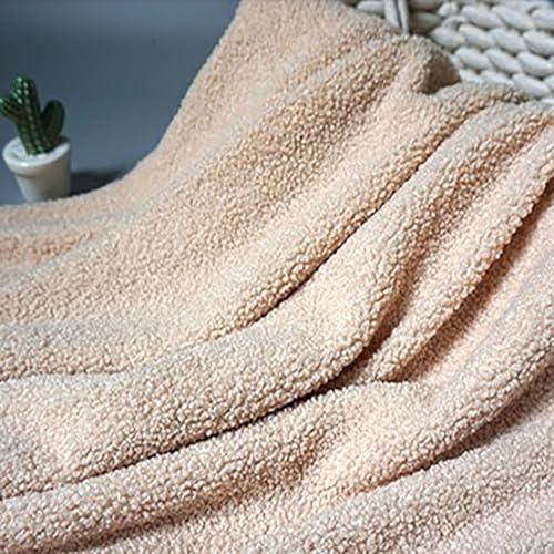 Weiches Solid Kunstpelz-Stoff 50cm*160cm Zotteliger Sherpa Fleece-Stoff für Zwerg Cosplay Kostüm Kleidung Teppich Nähen DIY Handwerk(15 Apricot) von JINDAOSH