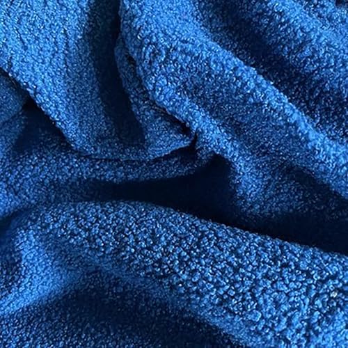 Weiches Solid Kunstpelz-Stoff 50cm*160cm Zotteliger Sherpa Fleece-Stoff für Zwerg Cosplay Kostüm Kleidung Teppich Nähen DIY Handwerk(2 royal blue) von JINDAOSH