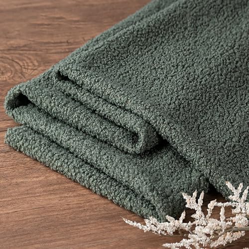 Zotteliger Kunst fleece-Pelz-Stoff（50 * 160cm）Weicher kurzer Sherpa-Fleece-Stoff für kuschelige Decken Mäntel Jacken Überwürfe Schals Kuscheln Basteln Nähen DIY(16 army green) von JINDAOSH