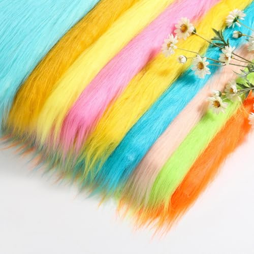 Zotteliges Synthetik KunstpelzStoff 50cm*180cm Super weich und flauschig Kunstfell stoff Langer Flor 12cm zum Nähen DIY Basteln Dekoration(3 Light pink 1) von JINDAOSH