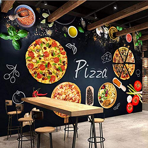 Tapete Wandbild 3D Fototapete Pizza Vliestapete Wandtapete Foto für Modernes Design der Fernseh Hintergrund Wand-Kunst-Deko, 350cm x 256cm von JINFANGBZ