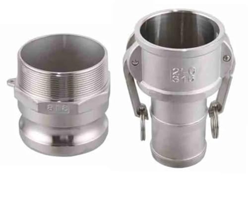 JINFEUGE 1 Stück 1/2" 3/4" 1" 1-1/4" Camlock Nut Fitting Edelsta304 Cam Lock Schnellkupplungsadapter/Beige/1-1/4" von JINFEUGE