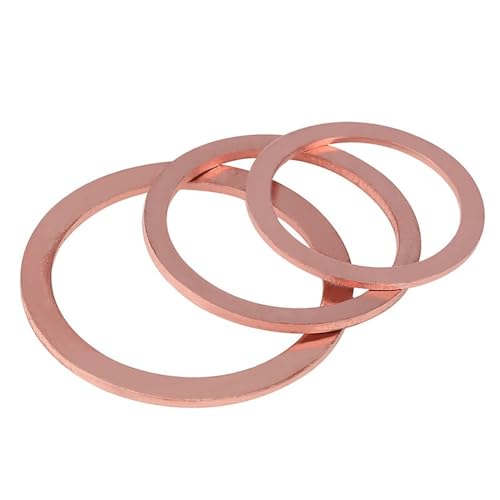 JINFEUGE 1 Stück - 30 Stück Dichtscheibe Aus Rotem Kupfer, Unterlegscheibe, Dichtungsm5 M6 M10 M12 M14 M16 M18 M20 M22 M24 M27 M30 M33-M48/2Pcs M30*38 * 1.5 von JINFEUGE