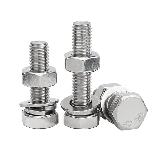 JINFEUGE 10Er-Set M5 Edelsta304 Sechskantschrauben Und Muttern, Große Vollauszugsschrauben/80Mm/M5 (10Set) von JINFEUGE