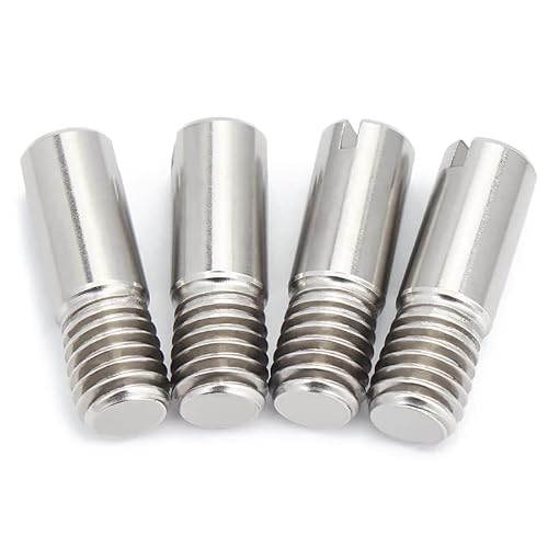 JINFEUGE 4/5 Stück M2,5 Schlitzzylinderstift Dübel Außengewinde Passstift Edelsta304/6Mm (5Pcs)/M2.5 von JINFEUGE
