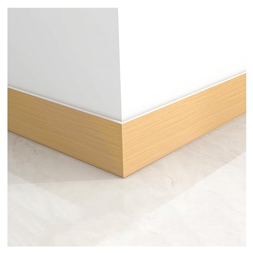 JINFEUGE Breite 15 cm Länge 5 M Sockelleiste, Selbstklebende Pvc-Sockelleiste, Wandaufkleber, Fensterbank, Türrahmen, Taillenlinie Dekorativ/Bright Yellow Oak von JINFEUGE