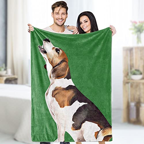 JINFU Personalisierte Geschenk,Fotodecke mit Eigenem Foto Personalisierte Hundedecke - Hunde Katzen Haustier Foto Decke Selbst Gestalten Bedrucken Lassen Kuscheldecke,Baby Hund (150x100cm,Grün) von JINFU