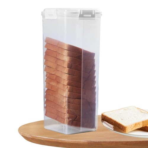 JINGAN Bread Keeper – Transparente Brotbox mit luftdichtem Deckel – Sandwich-Brotspender für Küchentheke, Brotaufbewahrungsretter für Sandwichbrot, geschnittenes Brot JINGAN Bread Keeper – Transparente Brotbox mit luftdichtem Deckel – Sandwich-Brotspender für Küchentheke, Brotaufbewahrungsretter für Sandwichbrot, geschnittenes Brot von JINGAN