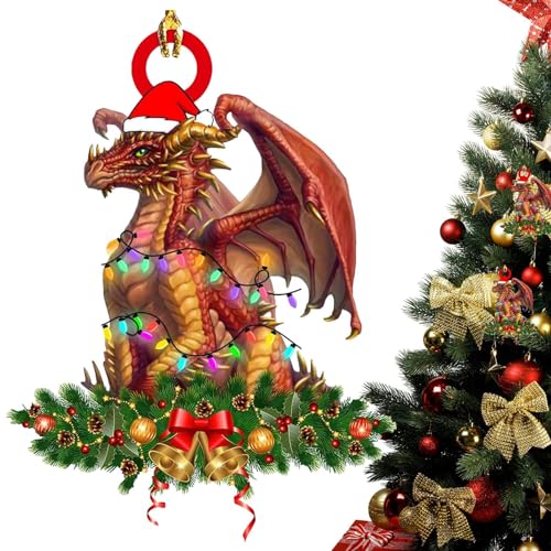 JINGAN Weihnachtsbaumanhänger | Tragbare 2D-Acryl-Weihnachtsbaumschmuck - Wiederverwendbare Gothic-Festdekoration mit Seilen, Flexibler Autoanhänger, Heimdekoration für den Weihnachtsbaum JINGAN Weihnachtsbaumanhänger | Tragbare 2D-Acryl-Weihnachtsbaumschmuck - Wiederverwendbare Gothic-Festdekoration mit Seilen, Flexibler Autoanhänger, Heimdekoration für den Weihnachtsbaum von JINGAN