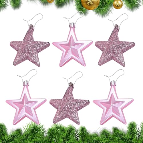 JINGAN Weihnachtskugeln,6 Stück Bunte Pentagramm-Weihnachtsornamente, Pentagramm-Kugeln | Bruchsichere dekorative Aufhänger, wiederverwendbares Pentagramm-Kugeln-Set für die Feiertagsparty JINGAN Weihnachtskugeln,6 Stück Bunte Pentagramm-Weihnachtsornamente, Pentagramm-Kugeln | Bruchsichere dekorative Aufhänger, wiederverwendbares Pentagramm-Kugeln-Set für die Feiertagsparty von JINGAN