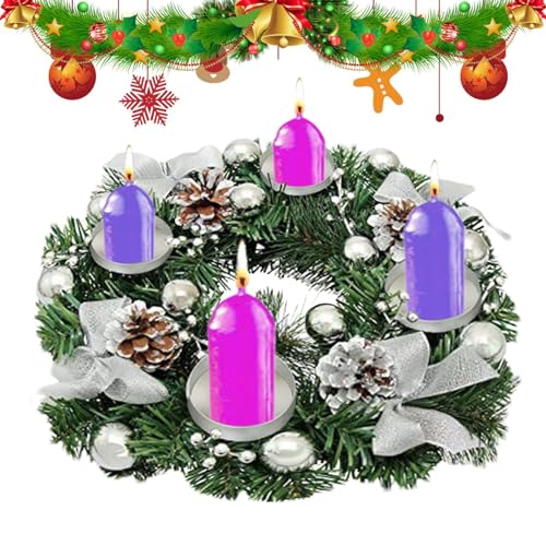 Künstliche Weihnachtskerzenringe | Weihnachtskranz Kerzenhalter | Weihnachtliche Herzstück Dekoration Kerzenhalter Ringgirlande | Künstlicher Adventskranz Mit Kerzenhaltern | Advent Weihnachten Deko von JINGAN