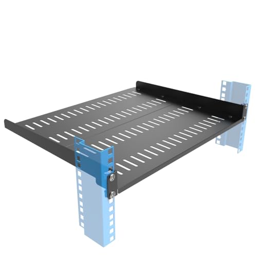 1U belüftetes Server-Rack-Regal, freitragende Halterung für 48,3 cm Netzwerkgeräte, Rack-Gehäuse, schwarz (1, 1U14 Zoll) von JINGCHENGMEI