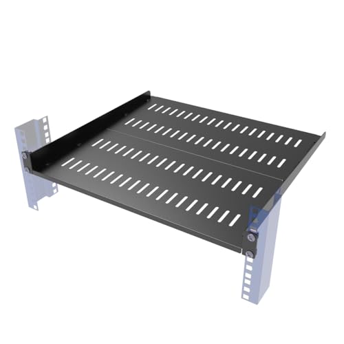 1U belüftetes Server-Rack-Regal, freitragende Halterung für 48,3 cm Netzwerkgeräte, Rack-Gehäuse, schwarz (1, 1U16 Zoll) von JINGCHENGMEI