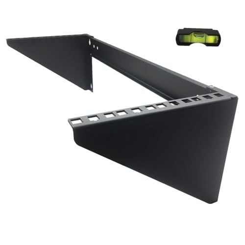 JINGCHENGMEI 19 Zoll Stahl Rack Halterung Wandhalterung Untertischhalter vertikal Wandverteiler, Traglast 56 kg 4 HE, von JINGCHENGMEI