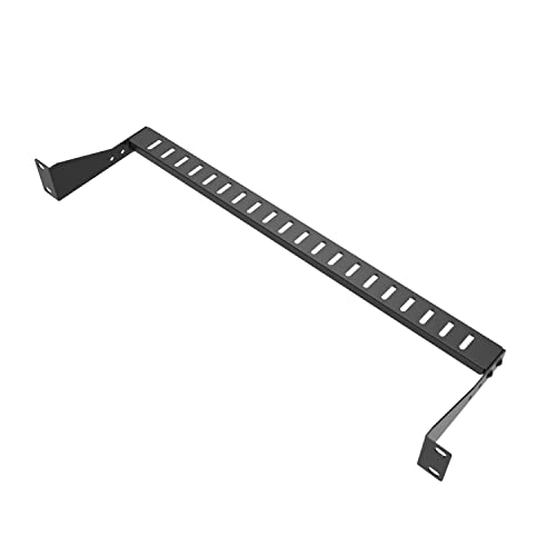 JINGCHENGMEI 1U Horizontale Kabelführungsstange, 48,3 cm, tiefenverstellbar, horizontale Kabelschnürung, Querstange, Schwarz (1U1PC) von JINGCHENGMEI