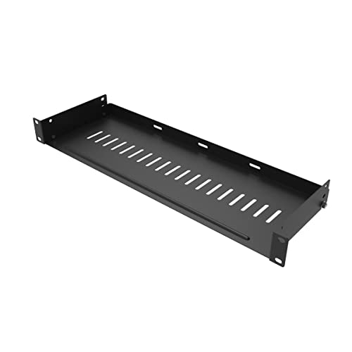 JINGCHENGMEI 1U zerlegtes belüftetes Rackregal, Universal-Rack-Tablett, Keine Lippe, für 48,3 cm Netzwerkschrank oder Server-Rack (15,2 cm tief) von JINGCHENGMEI