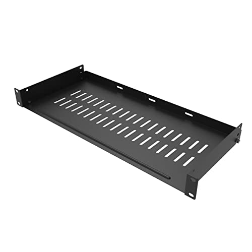 JINGCHENGMEI 1U zerlegtes belüftetes Rackregal, Universal-Rack-Tablett, keine Lippe, für 48,3 cm Netzwerkschrank oder Server-Rack (20,3 cm tief) von JINGCHENGMEI