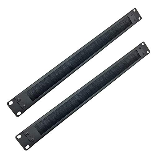 JINGCHENGMEI 2er Pack-1HE Kabel-Durchführung mit Bürstenleiste - 19-Zoll - Netzwerk Schrank - Patch-Kabel - Schwarz (BF01UAB2)… von JINGCHENGMEI