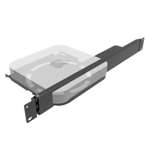 JINGCHENGMEI 1U Mini-Rack-Halterung für Apple Mac mini, 48,3 cm (19 Zoll) aufklappbares Server-Rack für alle Mac Mini M2 und M1 Modelle von JINGCHENGMEI