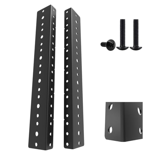 Jingchengmei 2 Stücke 19" Parts Befestigungsschiene 6 HE(26,7 cm) mit Hardware (6U, Black) von JINGCHENGMEI