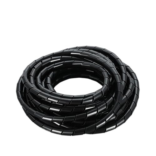 Flexible Spiralschlauchwicklung, 1 Meter Kabelmanagement-Wickelhülse 3 mm 4 mm 5 mm 6 mm 8 mm Computerschlauch-Rohrschutzhüllen(Black,6mm) von JINGCHI
