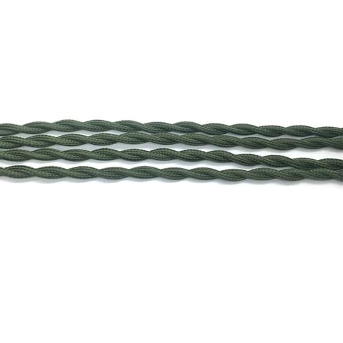 Geflochtenes Elektrokabel, 2-adrig, 0,75 mm, Textil-Elektrokabel, 250 V, for LED-Leuchten, mehrfarbig, 0,5–100 m(Army green,3meter) von JINGCHI