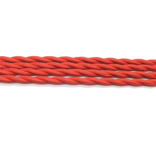 Geflochtenes Elektrokabel, 2-adrig, 0,75 mm, Textil-Elektrokabel, 250 V, for LED-Leuchten, mehrfarbig, 0,5–100 m(Red,50meter) von JINGCHI