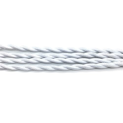 Geflochtenes Elektrokabel, 2-adrig, 0,75 mm, Textil-Elektrokabel, 250 V, for LED-Leuchten, mehrfarbig, 0,5–100 m(White,3meter) von JINGCHI
