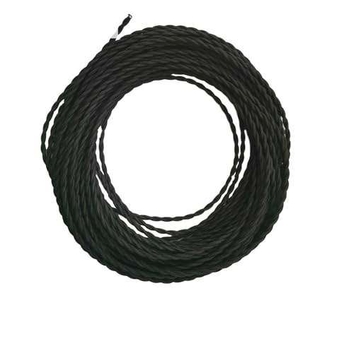 Geflochtenes Elektrokabel, 2-adrig, 0,75 mm², Kupfer-Elektrokabel, 250 V, for DIY-Lampen, Pendelleuchten, mehrfarbig, mehrere Längen(Black,5meter) von JINGCHI
