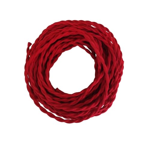 Geflochtenes Elektrokabel, 2-adrig, 0,75 mm², Kupfer-Elektrokabel, 250 V, for DIY-Lampen, Pendelleuchten, mehrfarbig, mehrere Längen(Red,8meter) von JINGCHI