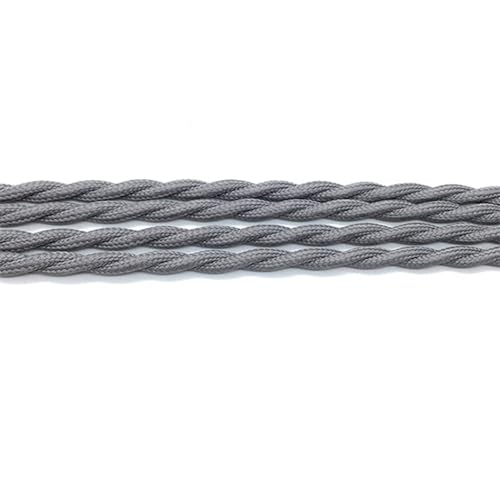 Geflochtenes Elektrokabel, 2 x 0,75 mm, Kupfer-Elektrokabel, stoffummantelt, 250 V, mehrfarbig, mehrere Größen(Gray,3Meter) von JINGCHI
