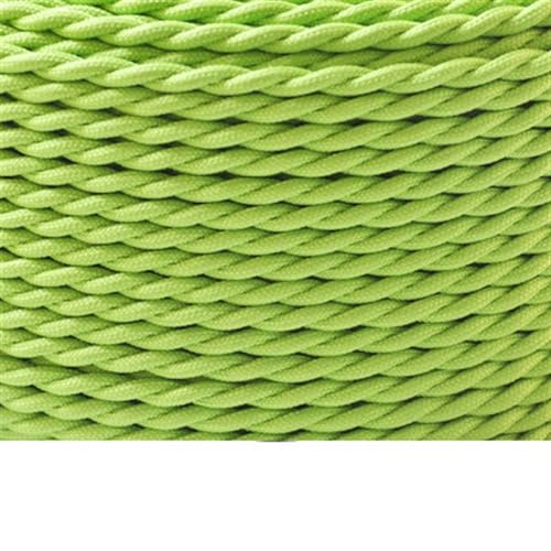 Geflochtenes Elektrokabel, 2 x 0,75 mm, Kupfer-Elektrokabel, stoffummantelt, 250 V, mehrfarbig, mehrere Größen(Green,8Meter) von JINGCHI
