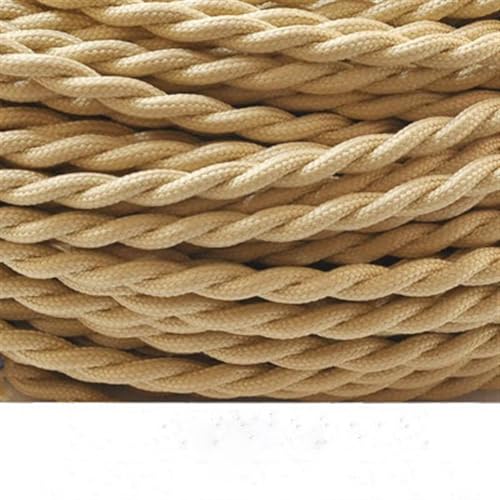 Geflochtenes Elektrokabel, 2 x 0,75 mm, Kupfer-Elektrokabel, stoffummantelt, 250 V, mehrfarbig, mehrere Größen(Linen,1Meter) von JINGCHI