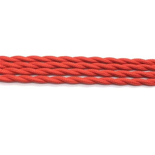 Geflochtenes Elektrokabel, 2 x 0,75 mm, Kupfer-Elektrokabel, stoffummantelt, 250 V, mehrfarbig, mehrere Größen(Red,5Meter) von JINGCHI
