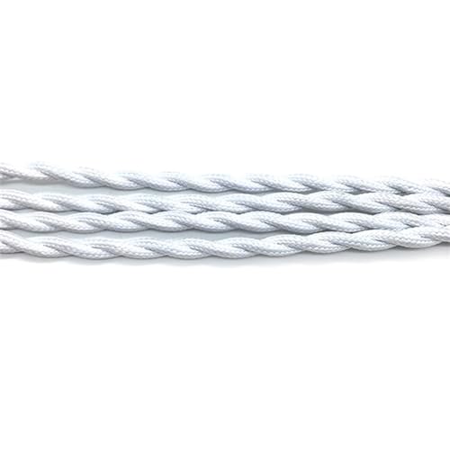 Geflochtenes Elektrokabel, 2 x 0,75 mm, Kupfer-Elektrokabel, stoffummantelt, 250 V, mehrfarbig, mehrere Größen(White,1Meter) von JINGCHI