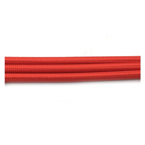 Geflochtenes Elektrokabel, Kupfer, geflochtenes Lampenkabel, 5,5–5,8 mm, mehrfarbig, 3–10 Meter(Red,5meter) von JINGCHI