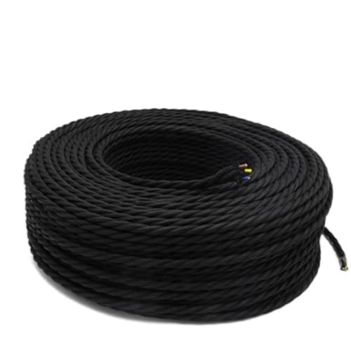 Geflochtenes Elektrokabel, geflochtenes Stoffkabel, 0,75–1,5 mm² / 18–22 AWG, 2–3-adrig, doppeltes PVC, 300 V, 2–100 m(0.75mm 3core,100m) von JINGCHI